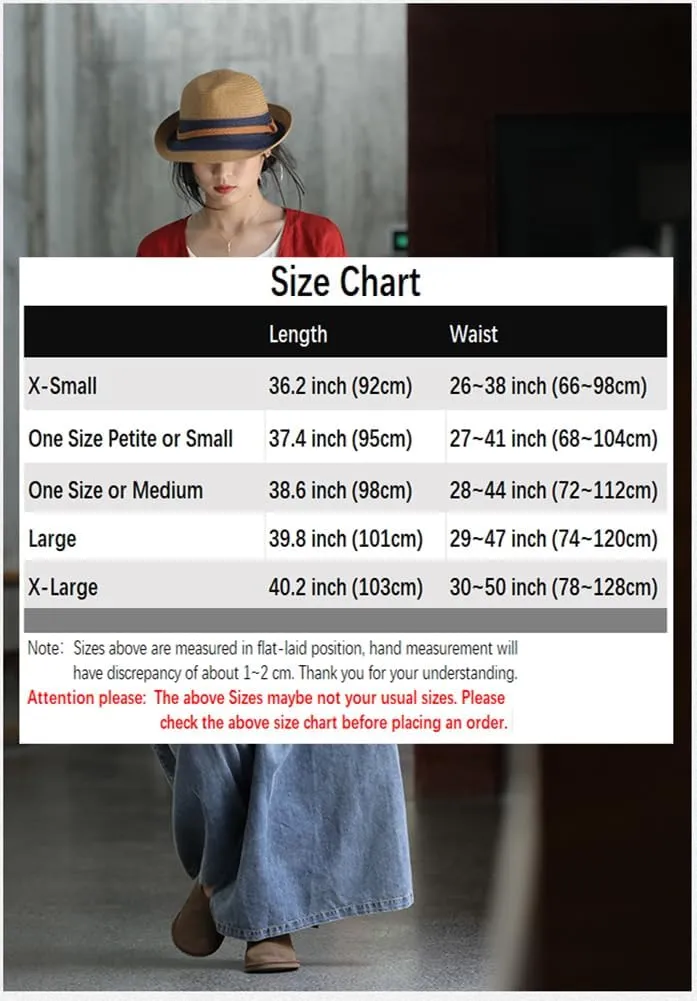 Extra Wide Leg Denim Pants for Women Long Jeans Elastic Waist with Pockets Plus Size Loose Casual