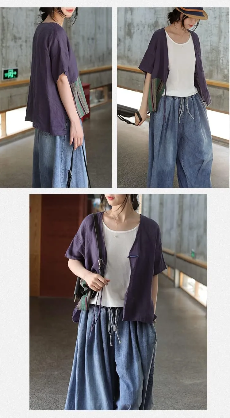 Extra Wide Leg Denim Pants for Women Long Jeans Elastic Waist with Pockets Plus Size Loose Casual