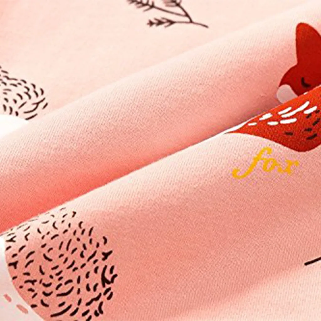Fashionable Leisure Cotton Pullover With Cartoon Fox/Butterfly Print For Boys/Girls