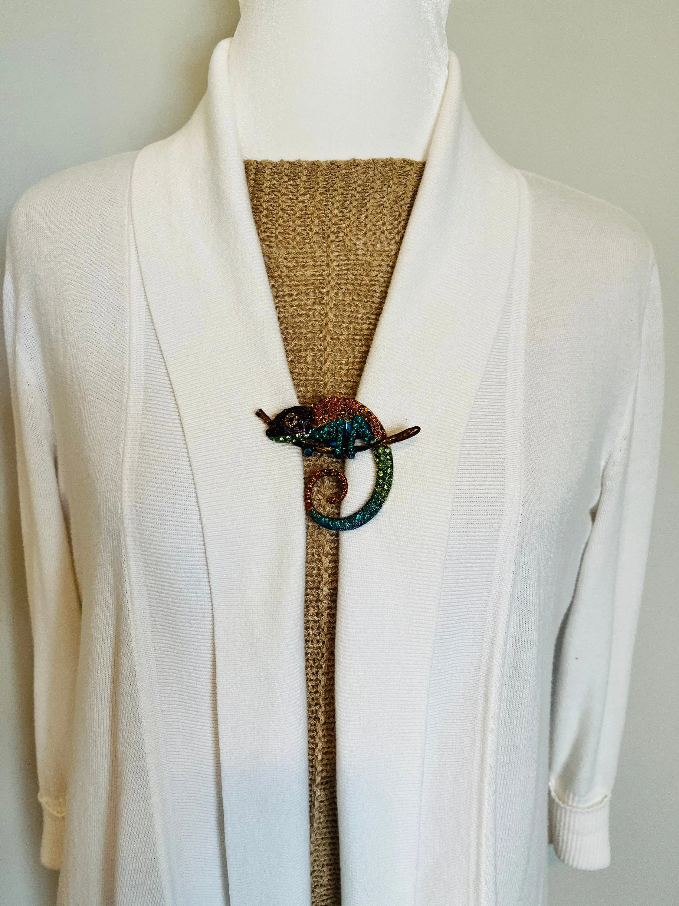 Gecko Sweater Clip Lizard Clips Scarf Shawl Clasp Cardigan Clasps Silver Brooch Art Deco Cosplay Clips Cloak Fasteners Gifts for Her