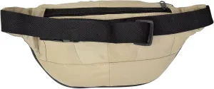 Genuine Leather Waist Fanny Pack Belt Bag Pouch Travel Hip Purse Men Women (Beige)