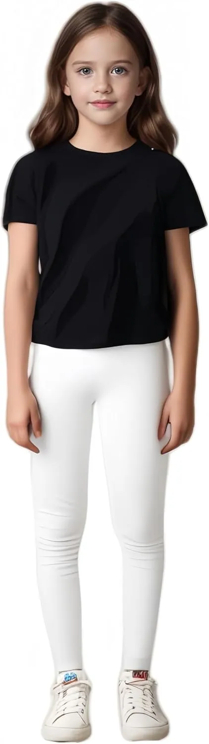Girls Athletic Leggings High Waist Yoga Pants Dance Running Sports Tights