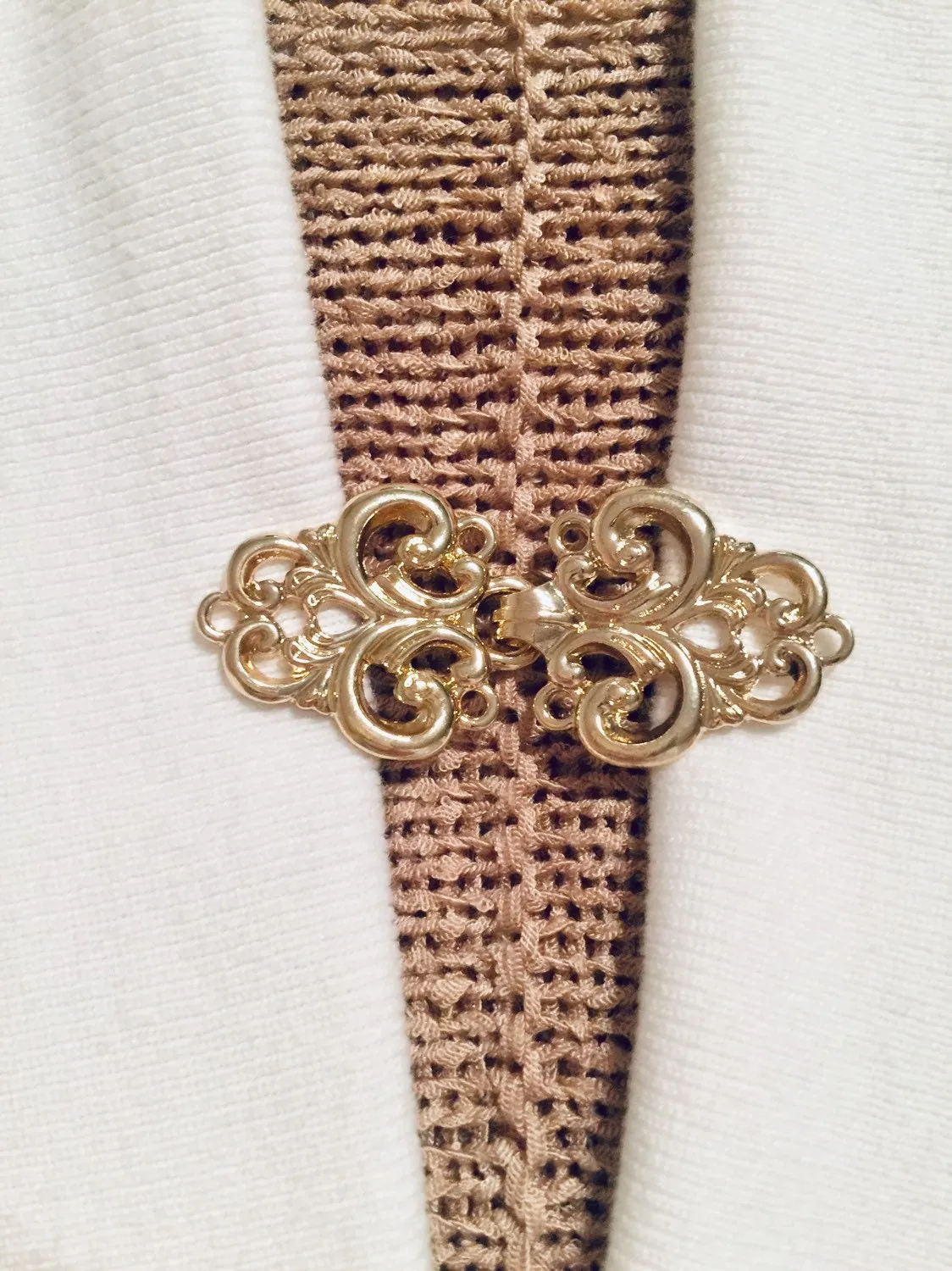 Gold Art Deco Cardigan Clasp Celtic Sweater Clip Gifts for Her by Fabulici
