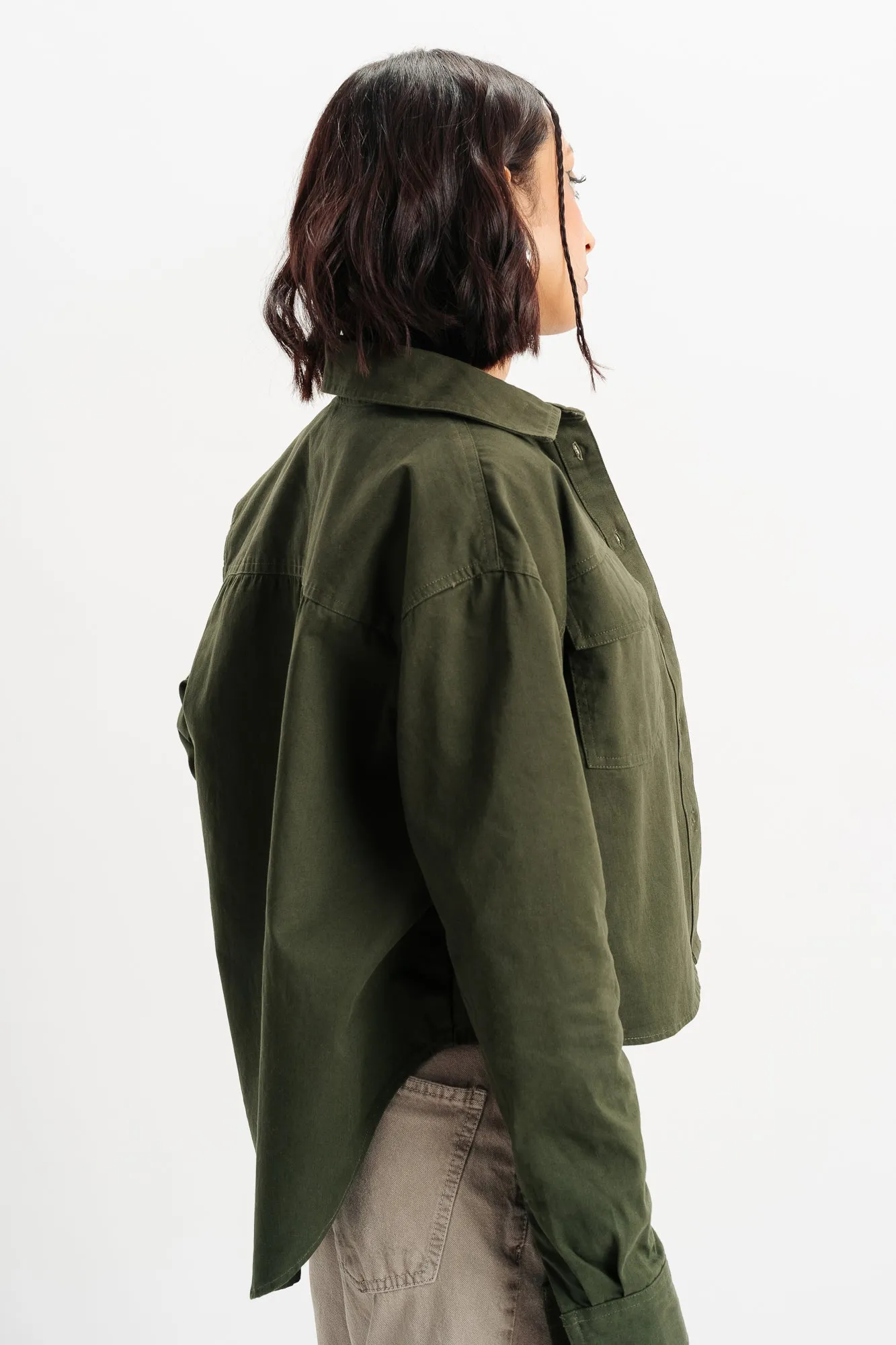 Green Twill Solid Shirt
