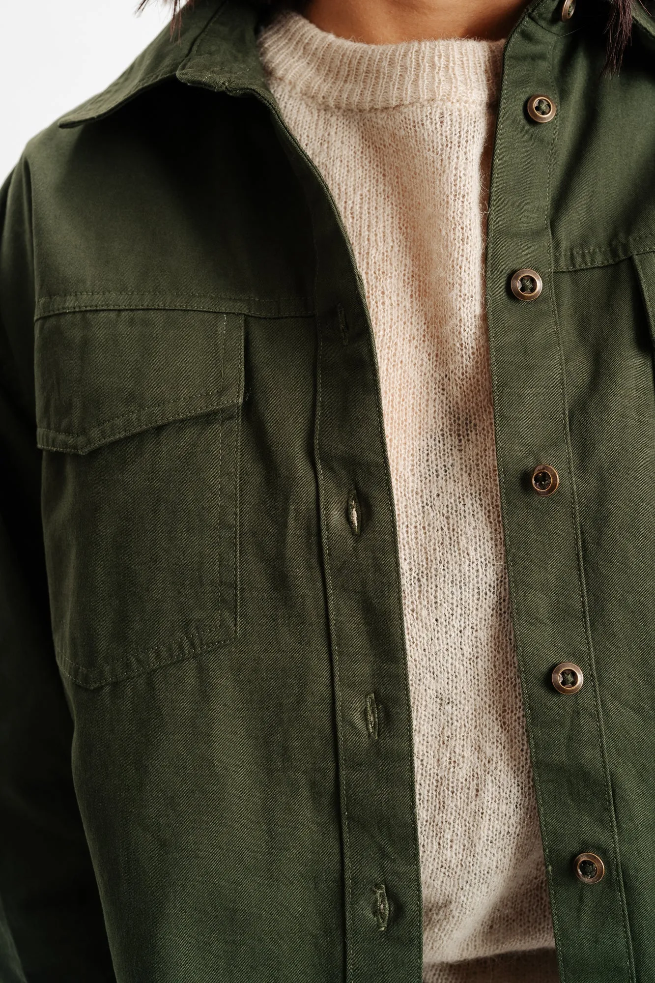 Green Twill Solid Shirt