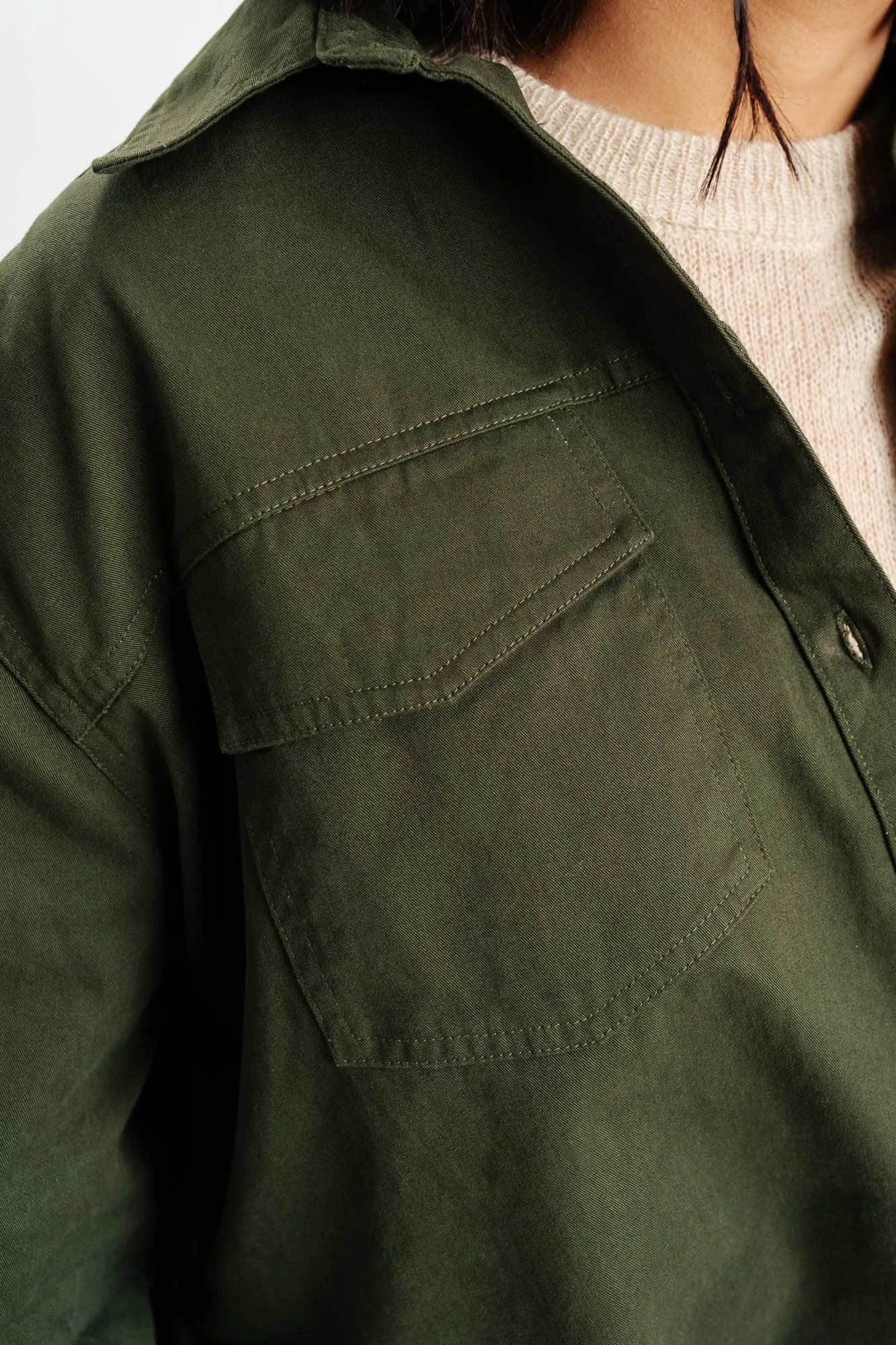 Green Twill Solid Shirt