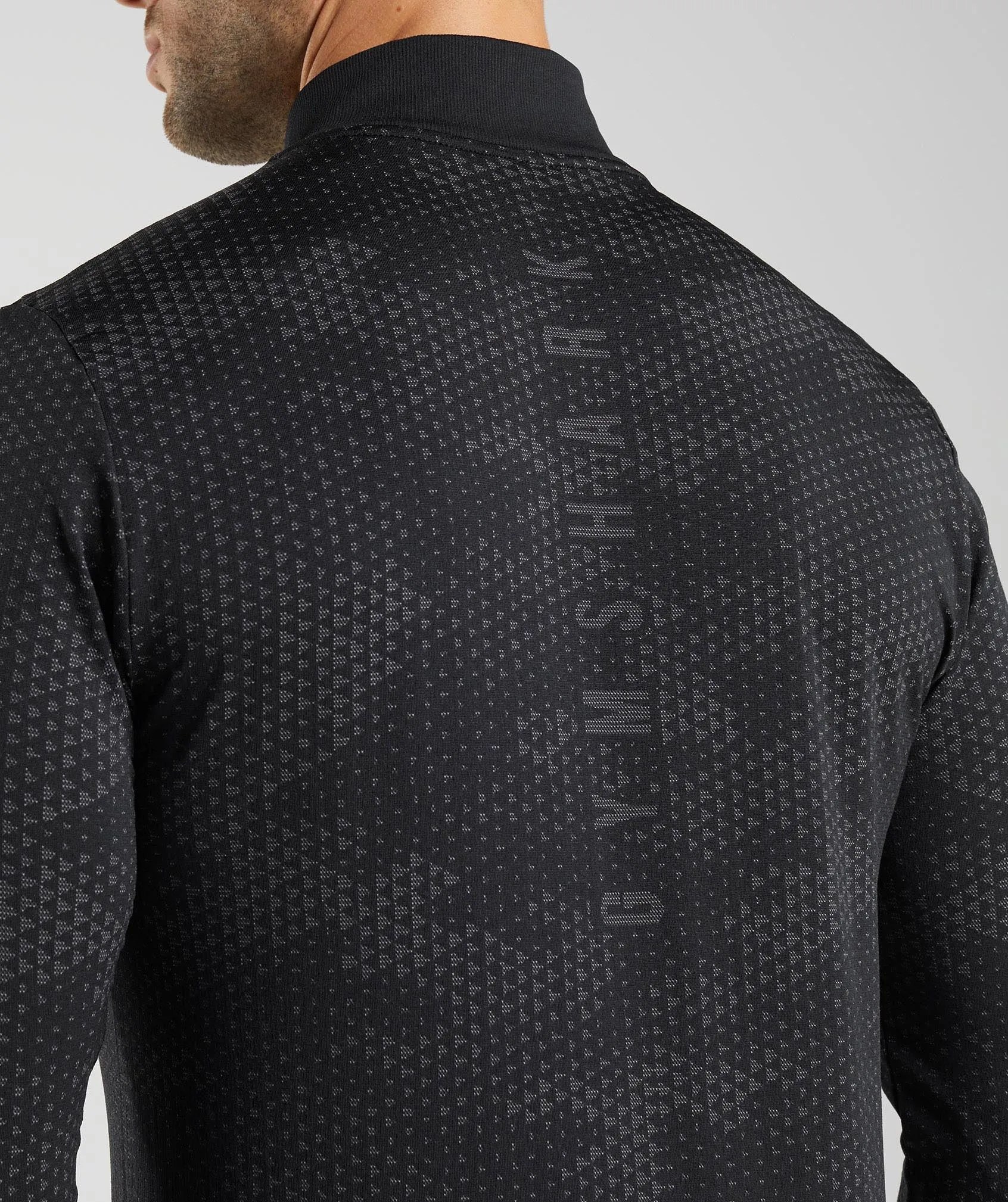 Gymshark Sport Seamless 1/4 Zip - Black/Silhouette Grey