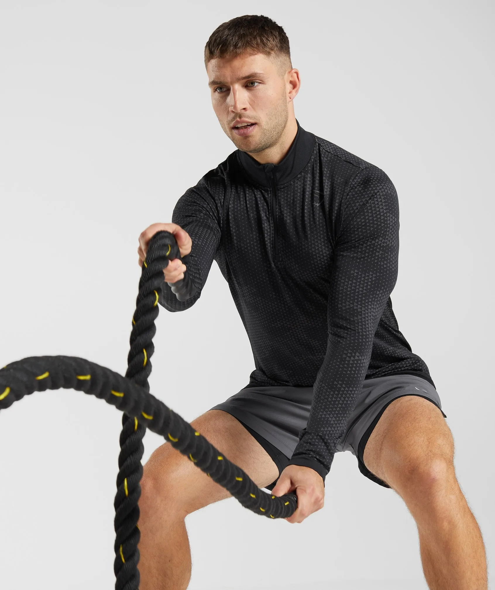 Gymshark Sport Seamless 1/4 Zip - Black/Silhouette Grey