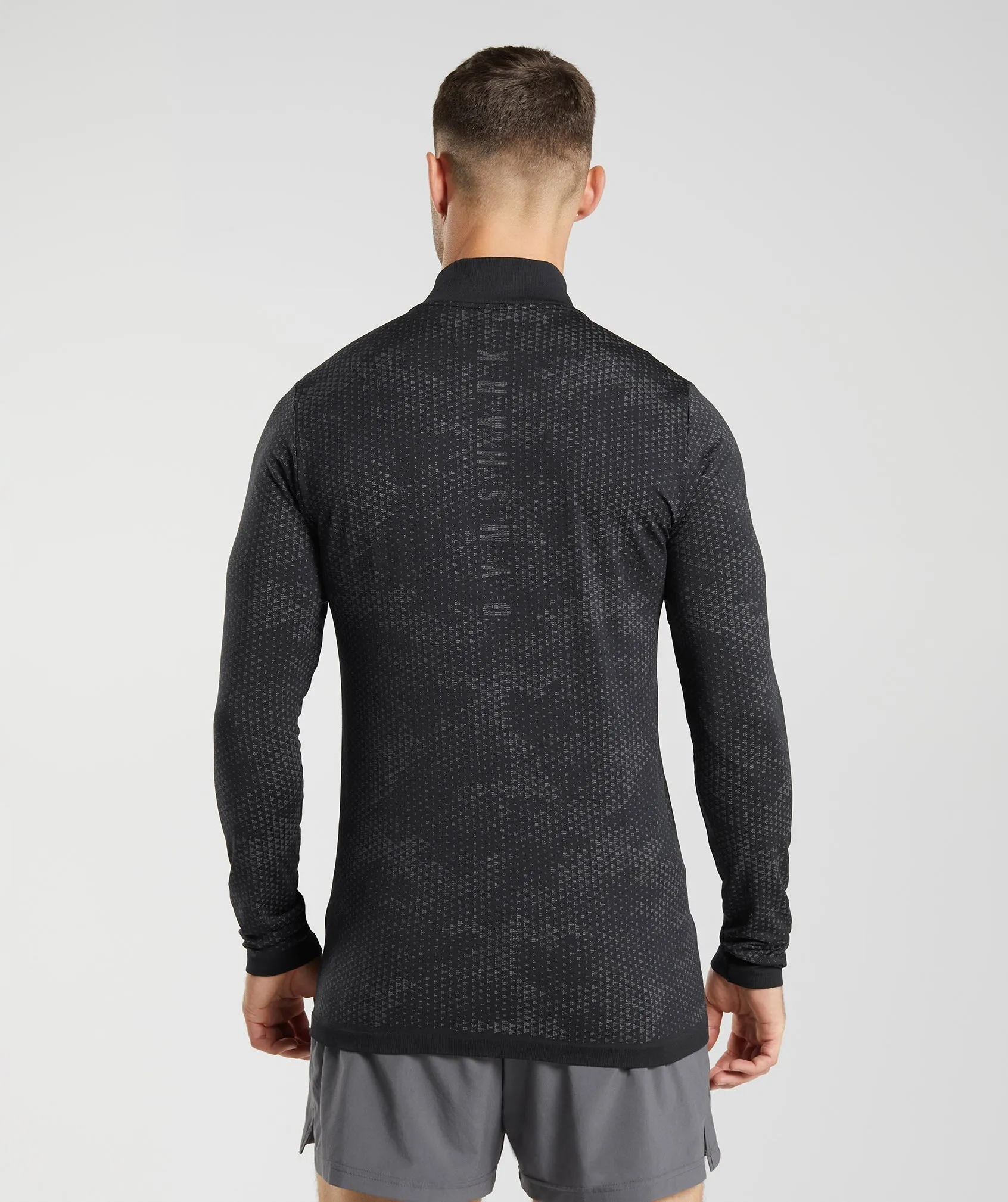 Gymshark Sport Seamless 1/4 Zip - Black/Silhouette Grey
