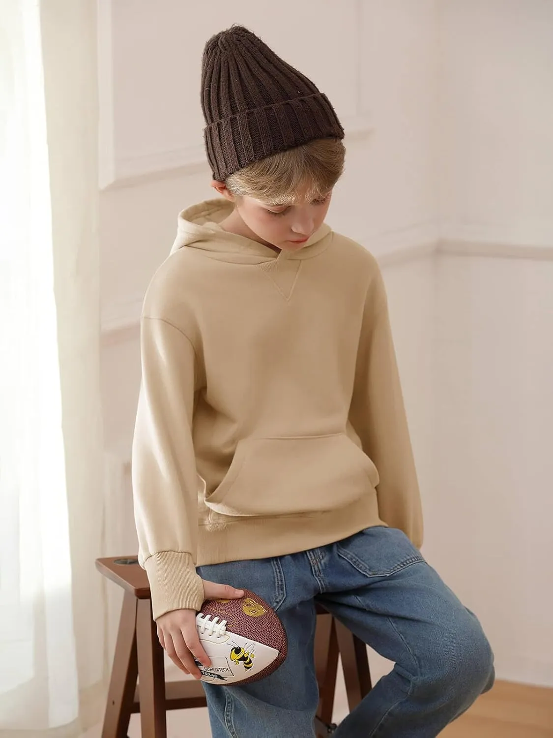 Haloumoning Boys' Fleece Hooded Sweatshirt Kids Long Sleeve Pullover Hoodies with Pocket 4-14Y
