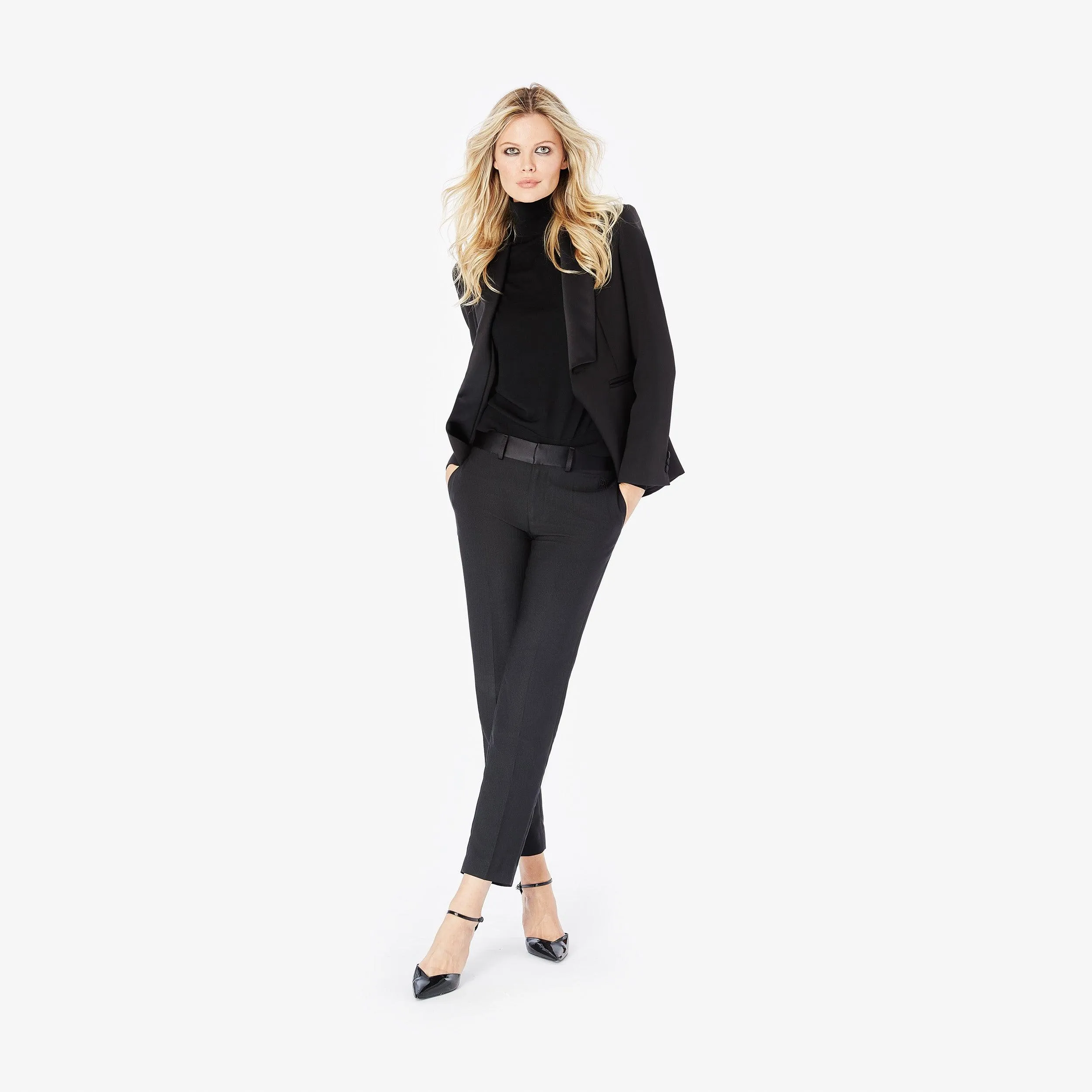 Herringbone Slim-Leg Trousers