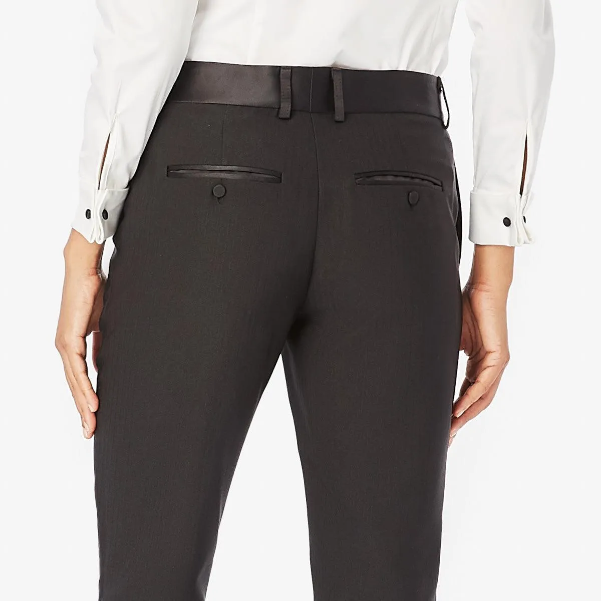 Herringbone Slim-Leg Trousers