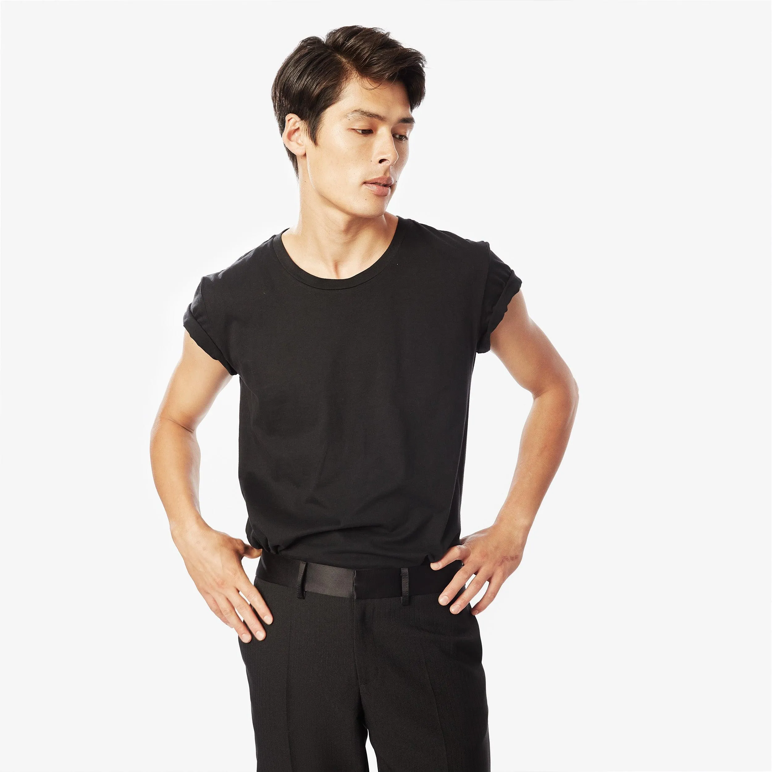 Herringbone Slim-Leg Trousers