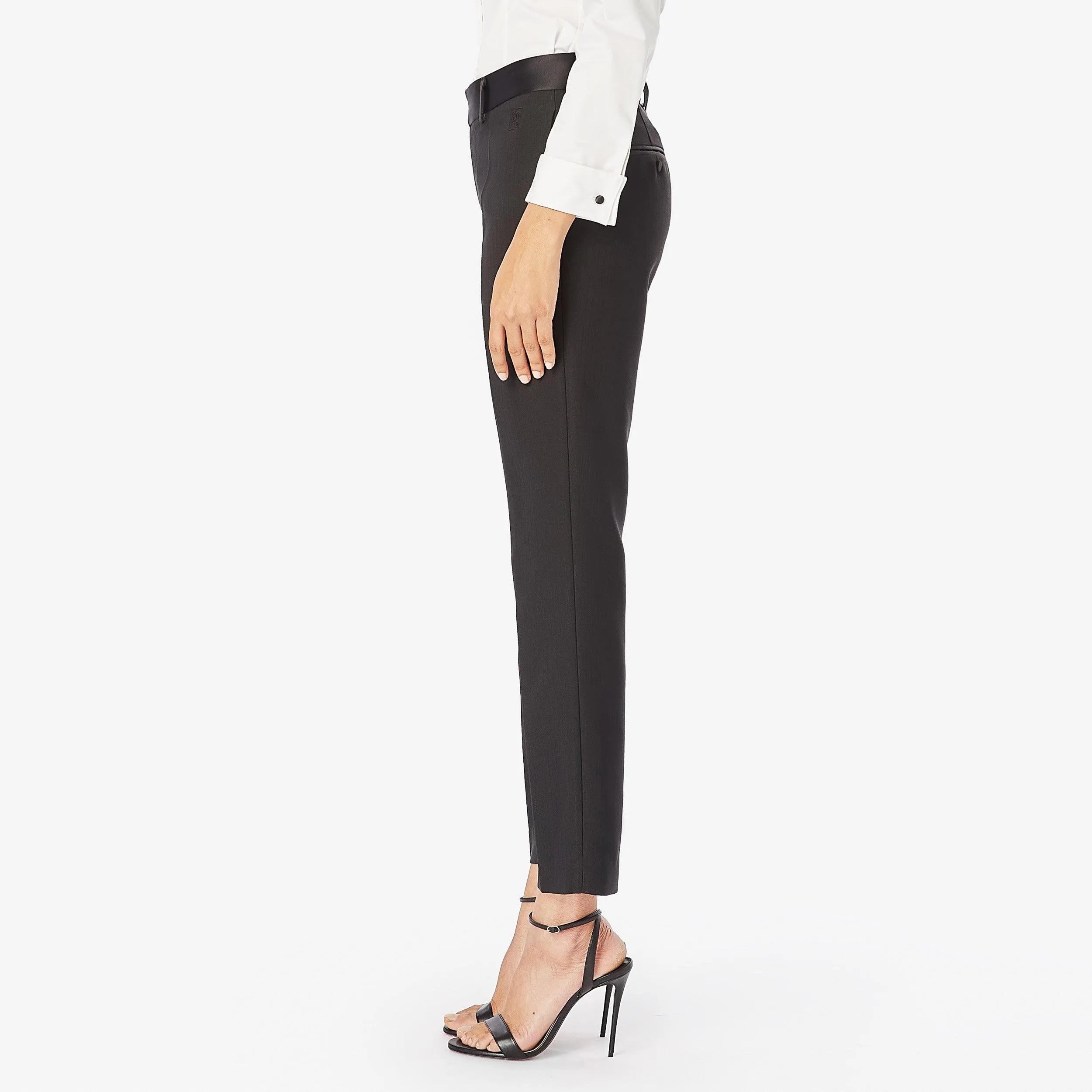 Herringbone Slim-Leg Trousers