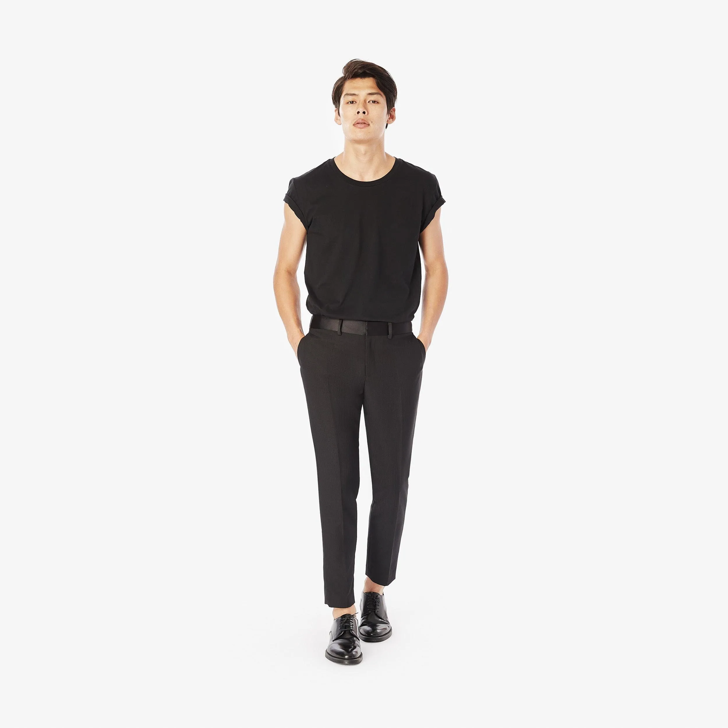 Herringbone Slim-Leg Trousers