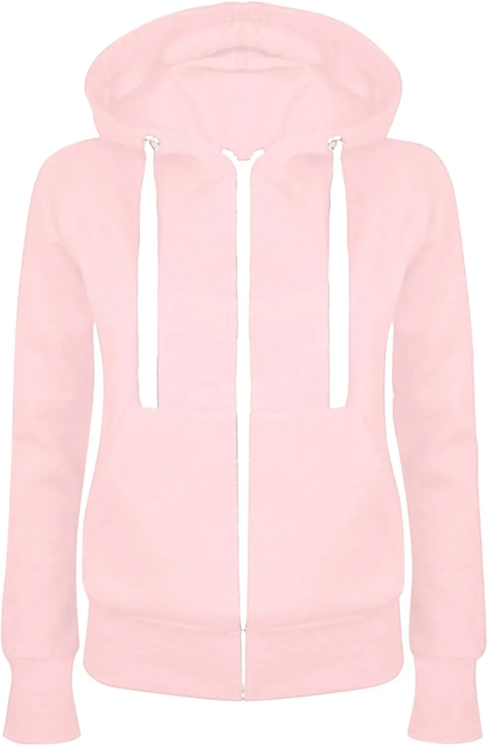 Hoodies for Women Full Zip Up Long Sleeve Oversized Lightweight Sweatshirt Casual Solid Sweater Jacket