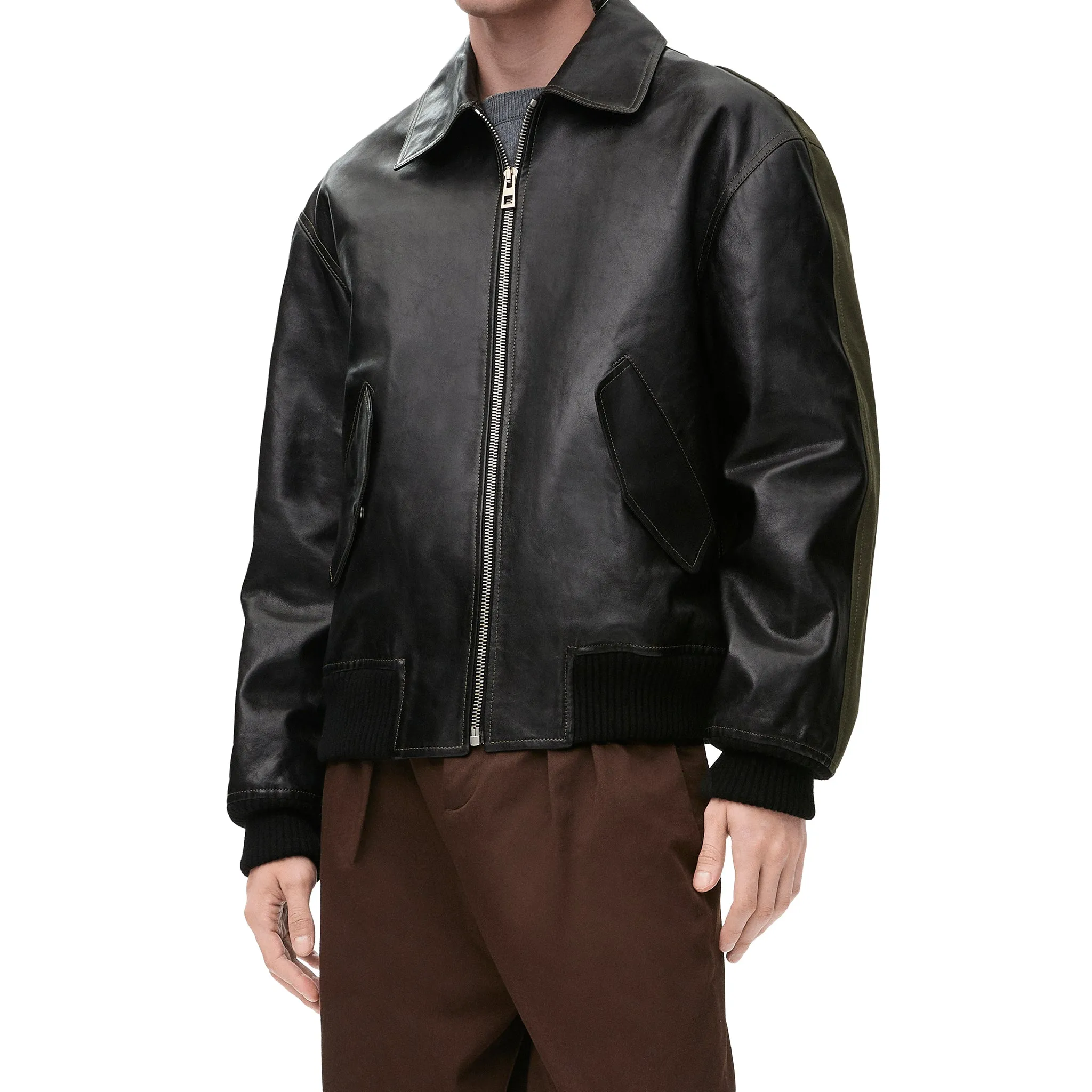 HYBRID JACKET / BLACK/KHAKI GREEN