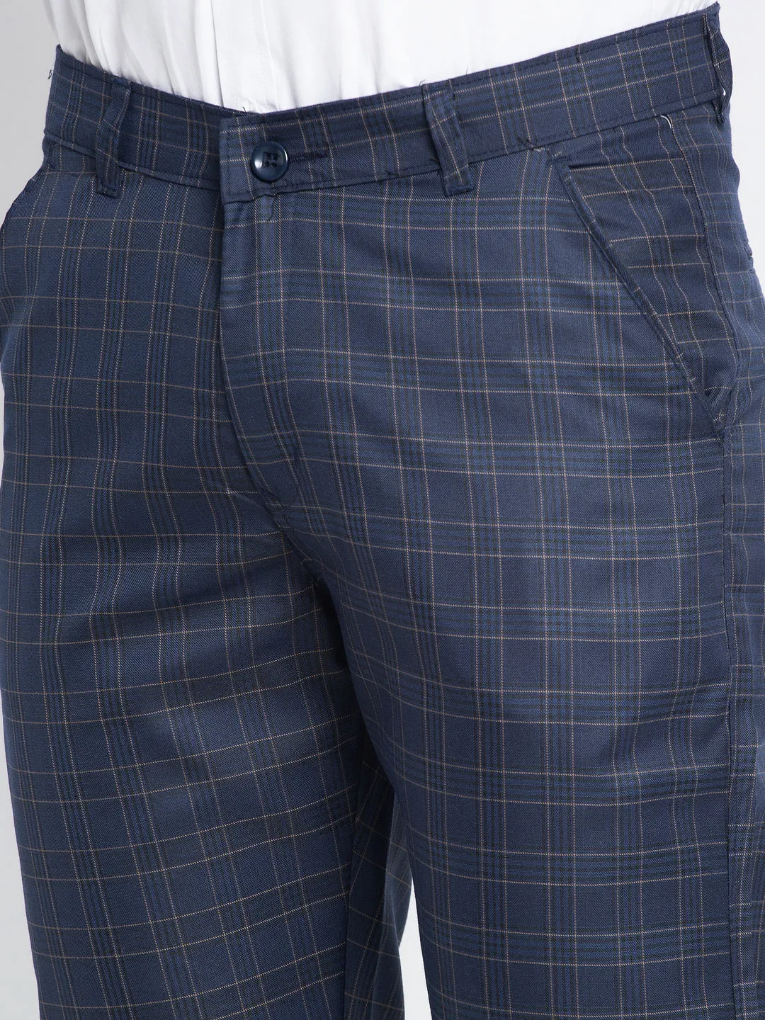 Jashvi Men's Navy Formal Trousers