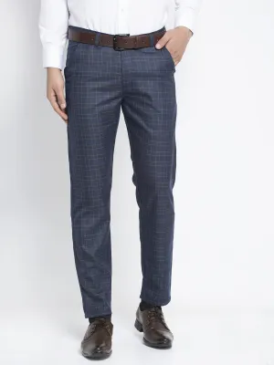 Jashvi Men's Navy Formal Trousers