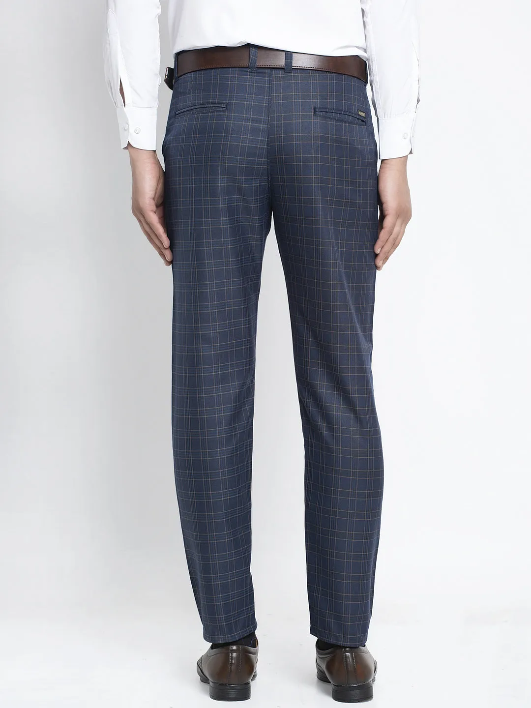 Jashvi Men's Navy Formal Trousers