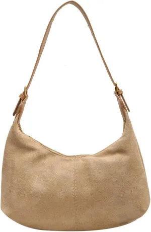 KARRESLY Suede Hobo Bags for Women Leather Slouchy Shoulder Handbag Office Fall Suede Purse Tote Bag