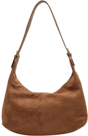 KARRESLY Suede Hobo Bags for Women Leather Slouchy Shoulder Handbag Office Fall Suede Purse Tote Bag
