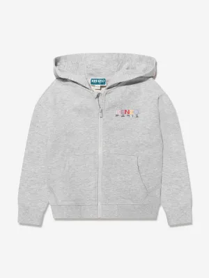 KENZO Baby Girls Logo Zip Up Top in Grey