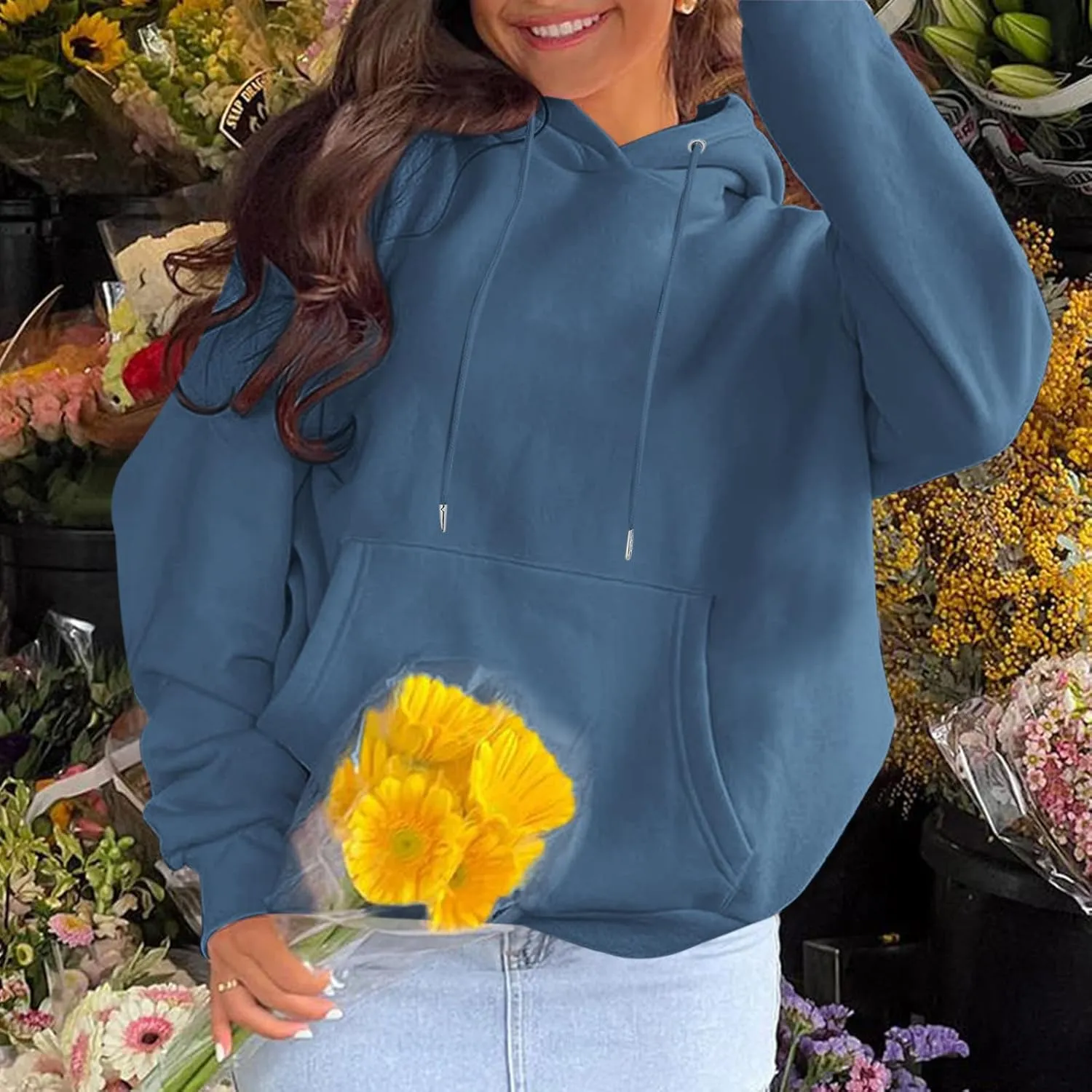 KIEKIECOO Graphic Hoodies With Designs for Teen Girls Aesthetic Cute Oversized Fall Sweatshirts Love Never Fails for Women