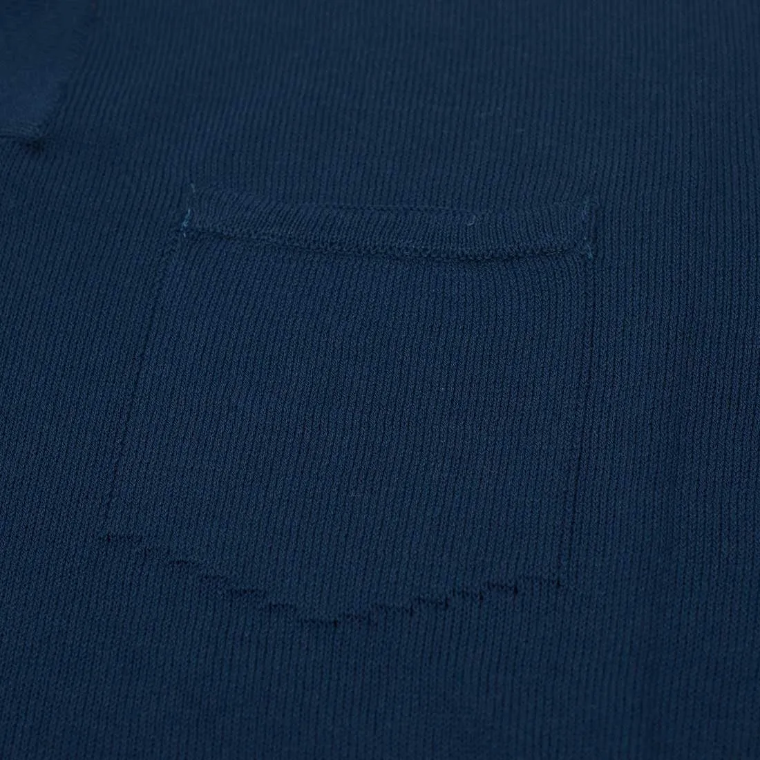 Knit short sleeve polo shirt, Blue crisp cotton