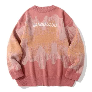 Knitted Sweater Wave Patterned