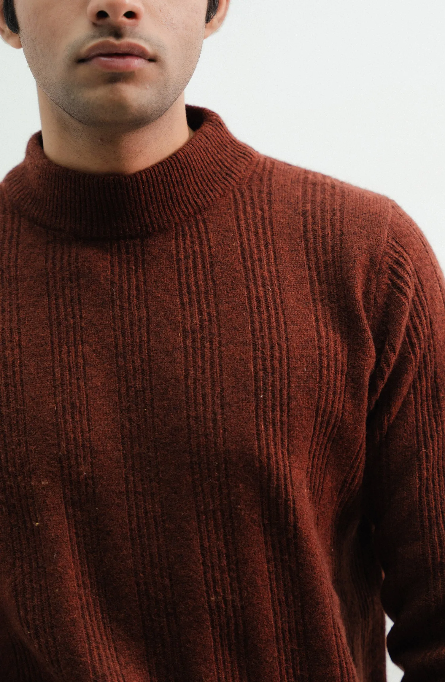 Lambs Wool - Designer Mock Neck Sweater
