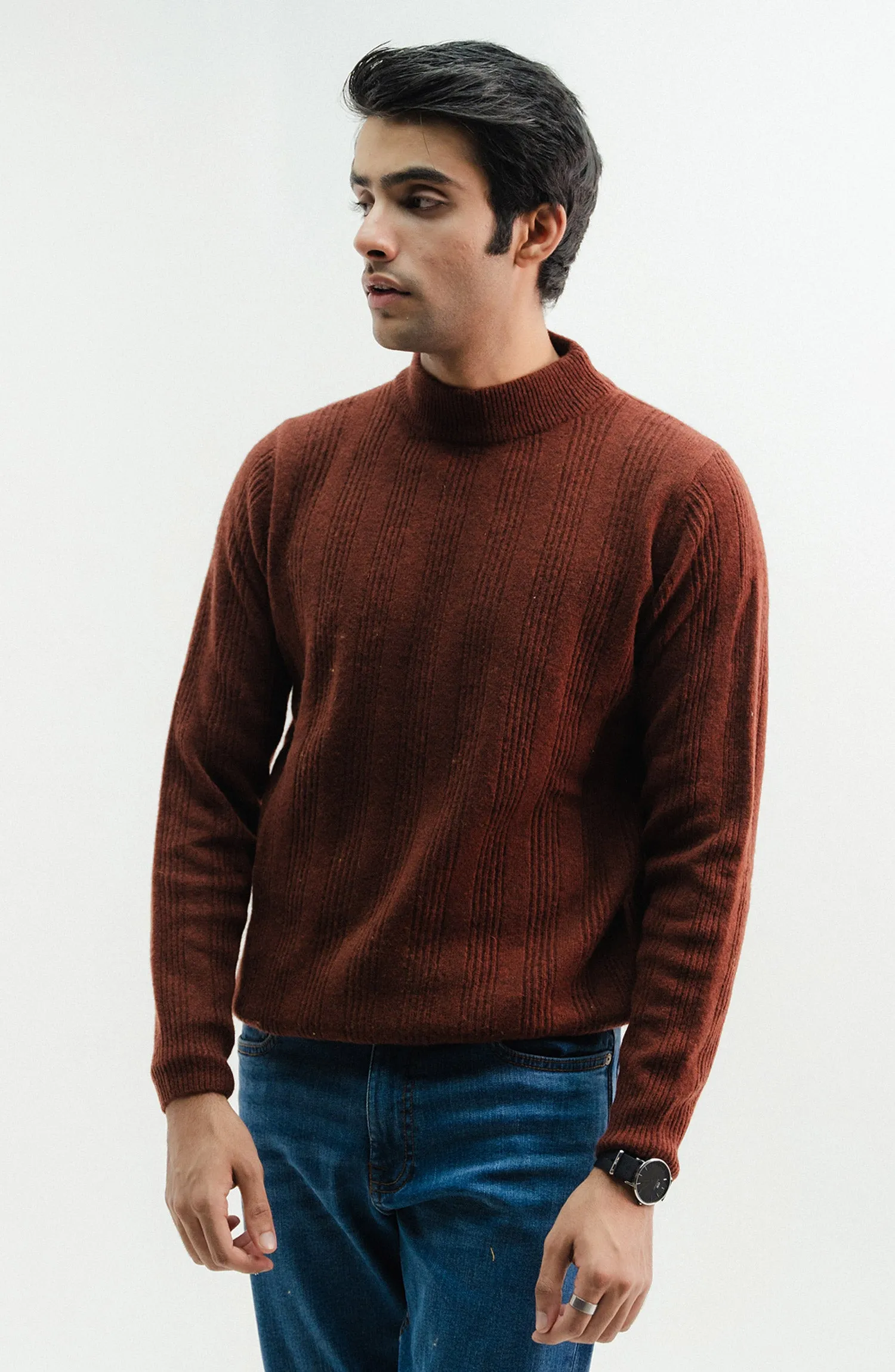 Lambs Wool - Designer Mock Neck Sweater
