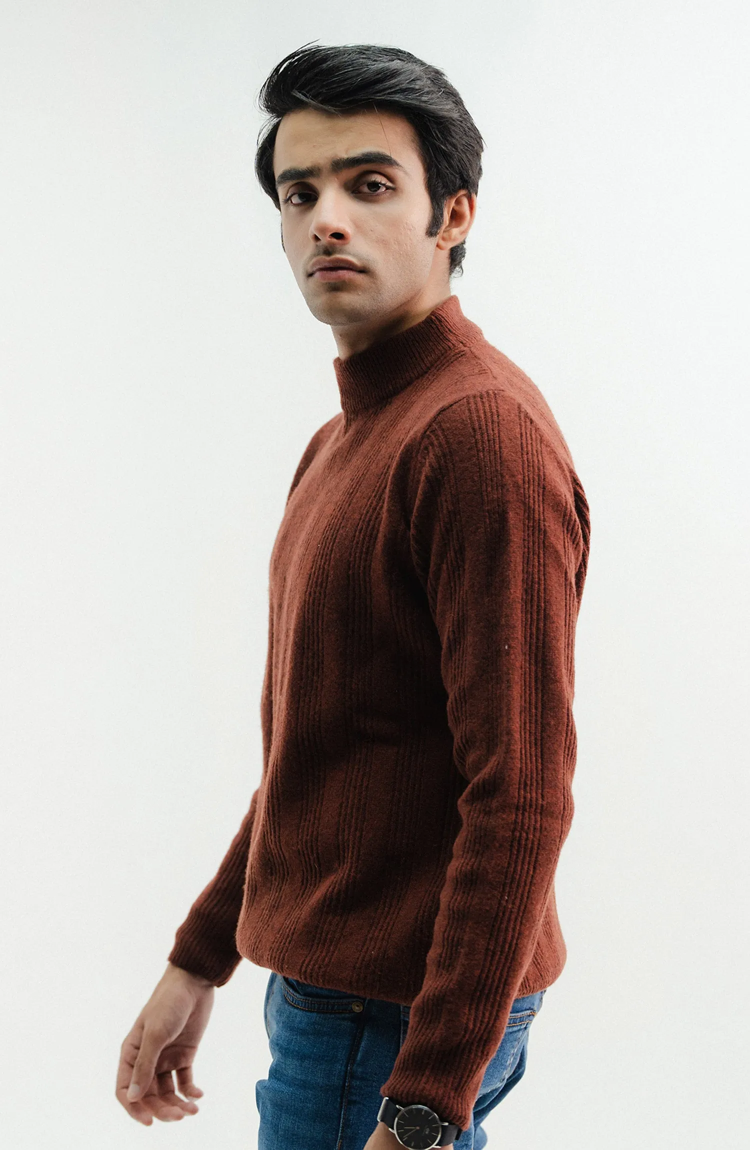 Lambs Wool - Designer Mock Neck Sweater