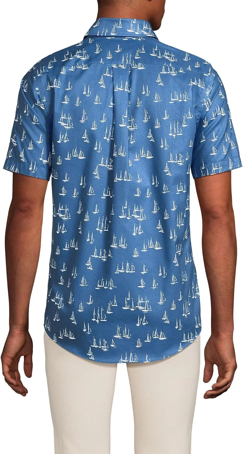 Lands' End Men's Short Sleeve No Iron Twill Shirt