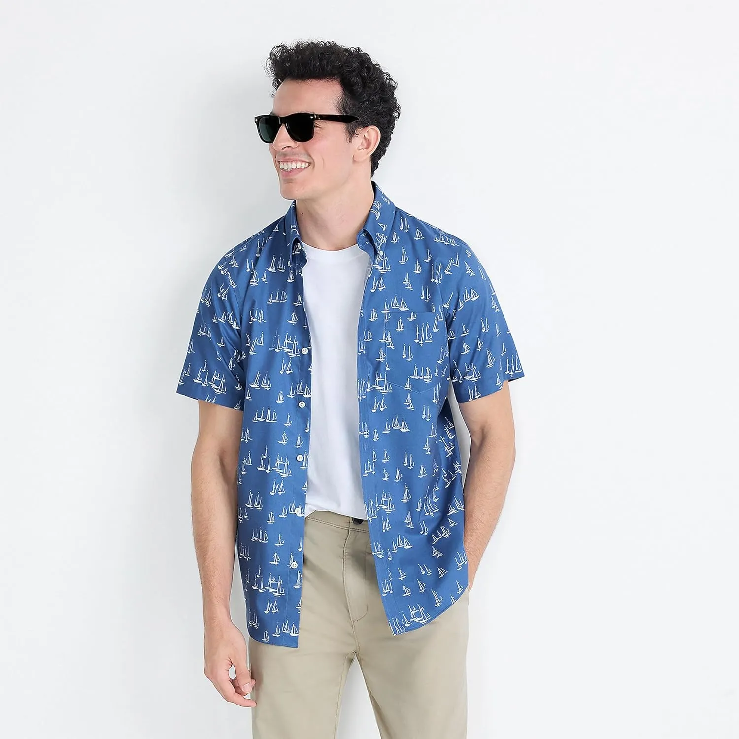 Lands' End Men's Short Sleeve No Iron Twill Shirt
