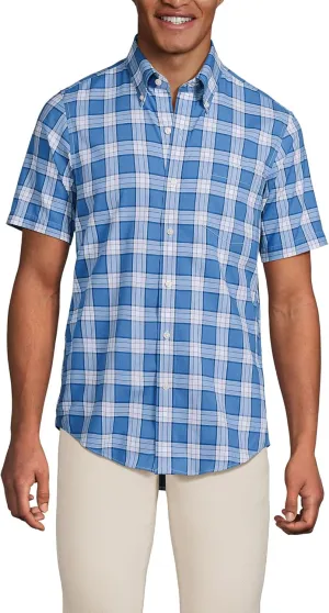 Lands' End Men's Short Sleeve No Iron Twill Shirt