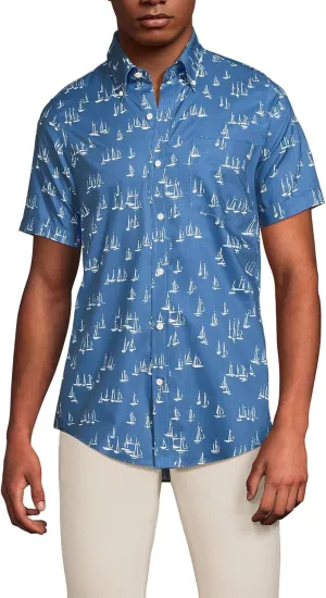 Lands' End Men's Short Sleeve No Iron Twill Shirt