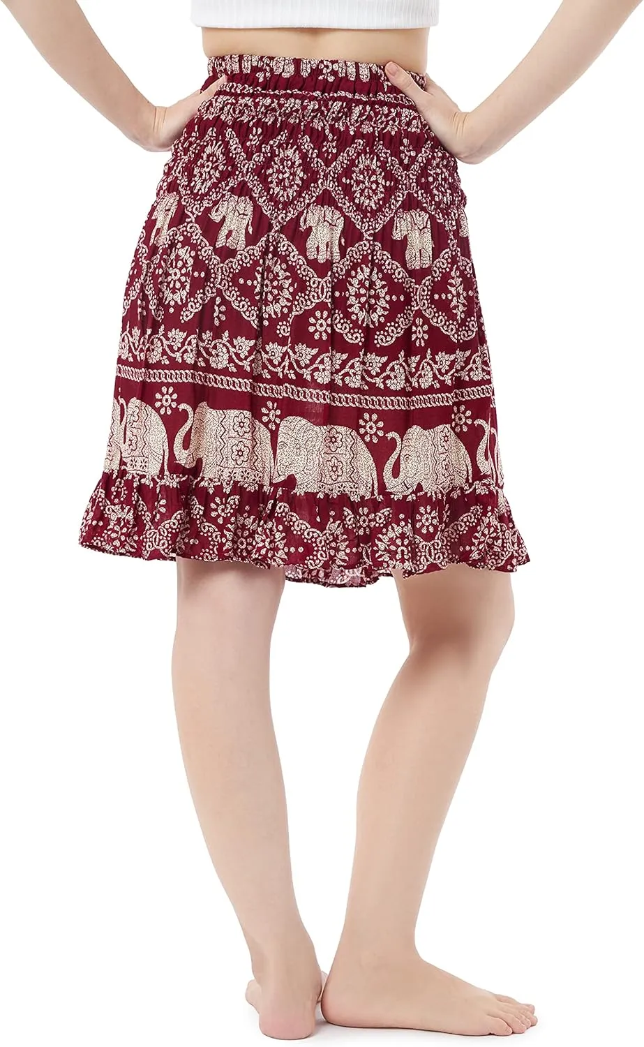 Lannaclothesdesign High Waisted Skirts for Women Short Flowy Summer Skirt Trendy Outfit Knee Length Boho Clothing Fall Skirts