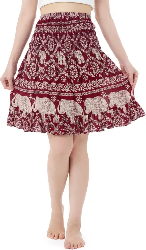 Lannaclothesdesign High Waisted Skirts for Women Short Flowy Summer Skirt Trendy Outfit Knee Length Boho Clothing Fall Skirts