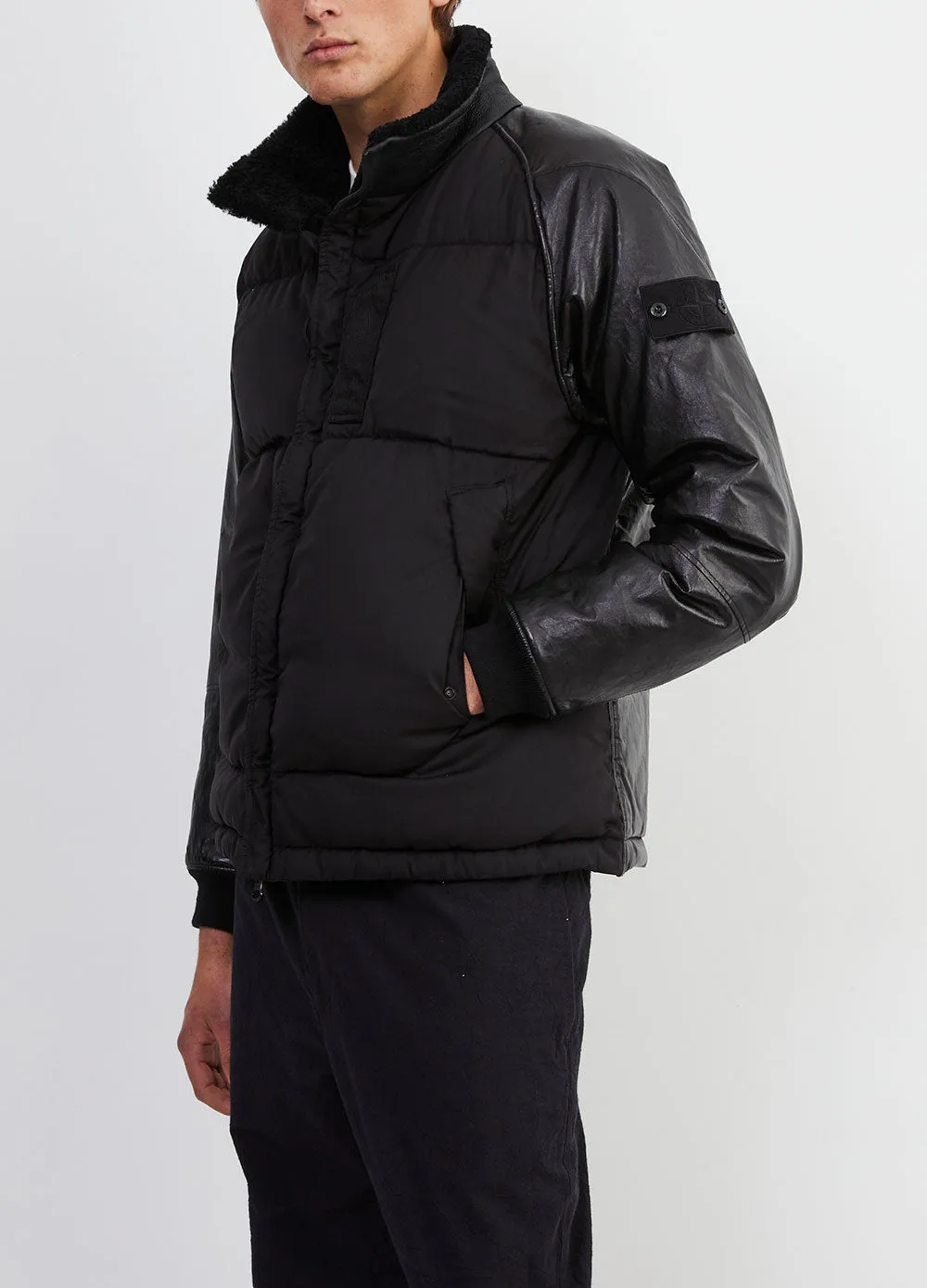 Leather Puffer Jacket