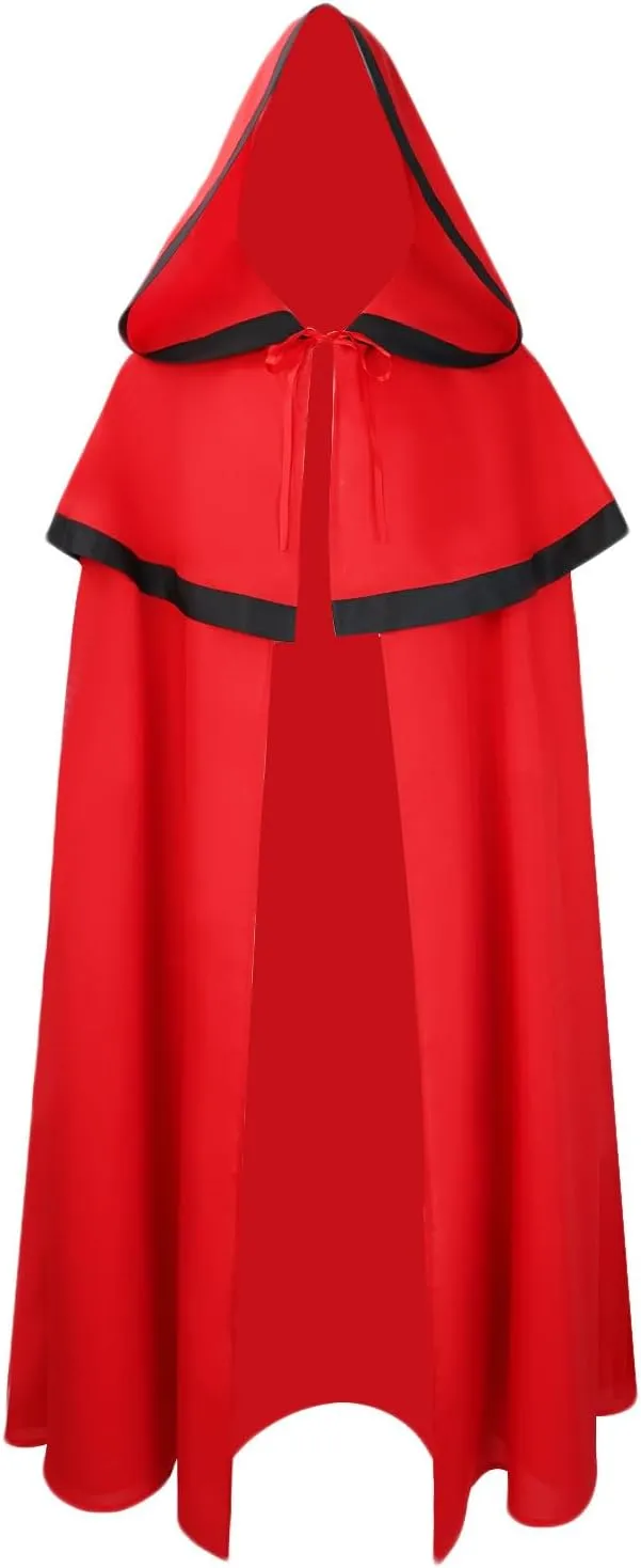Lmdudan 2023 Halloween Cape Unisex Adult Cloak Renaissance Medieval Costume Tunic Hoodies Full Length Robe Capes