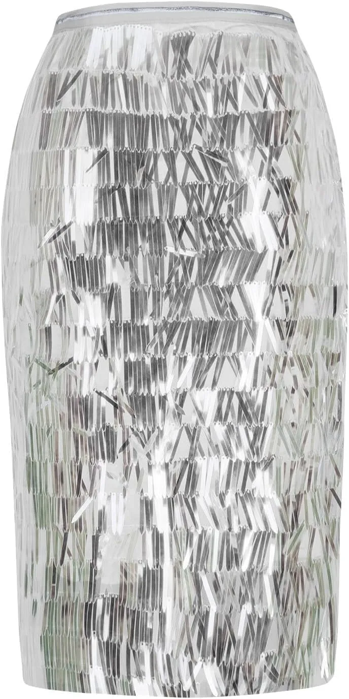 Long Skirts for Women Sequin A Line Swing Midi Skirt Sparkle Stretchy Bodycon Maxi Skirt Night Out Dance Party Skirt
