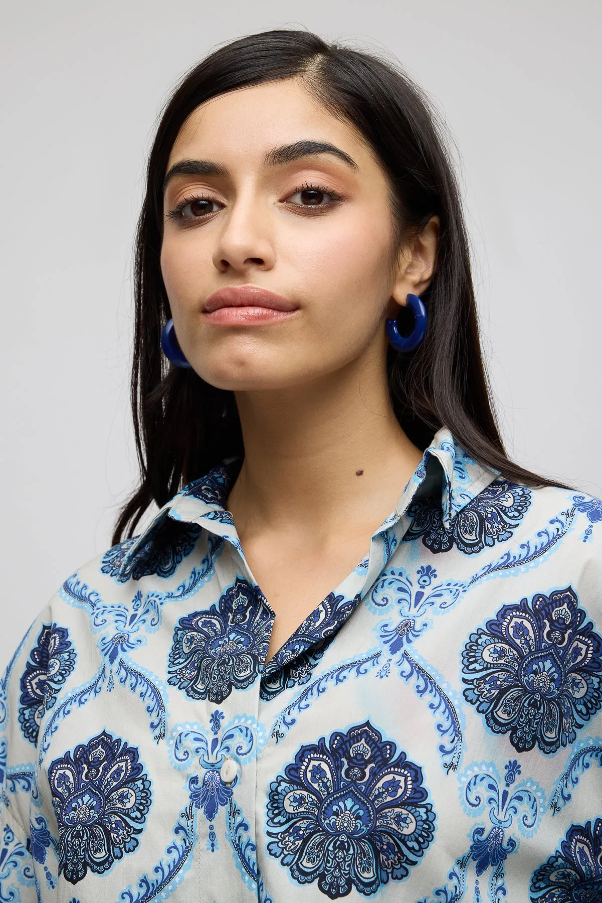 Mandala Printed Poplin Shirt