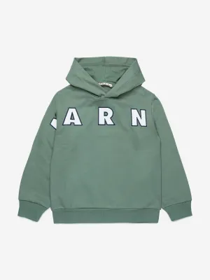 MARNI Kids Logo Hoodie in Green