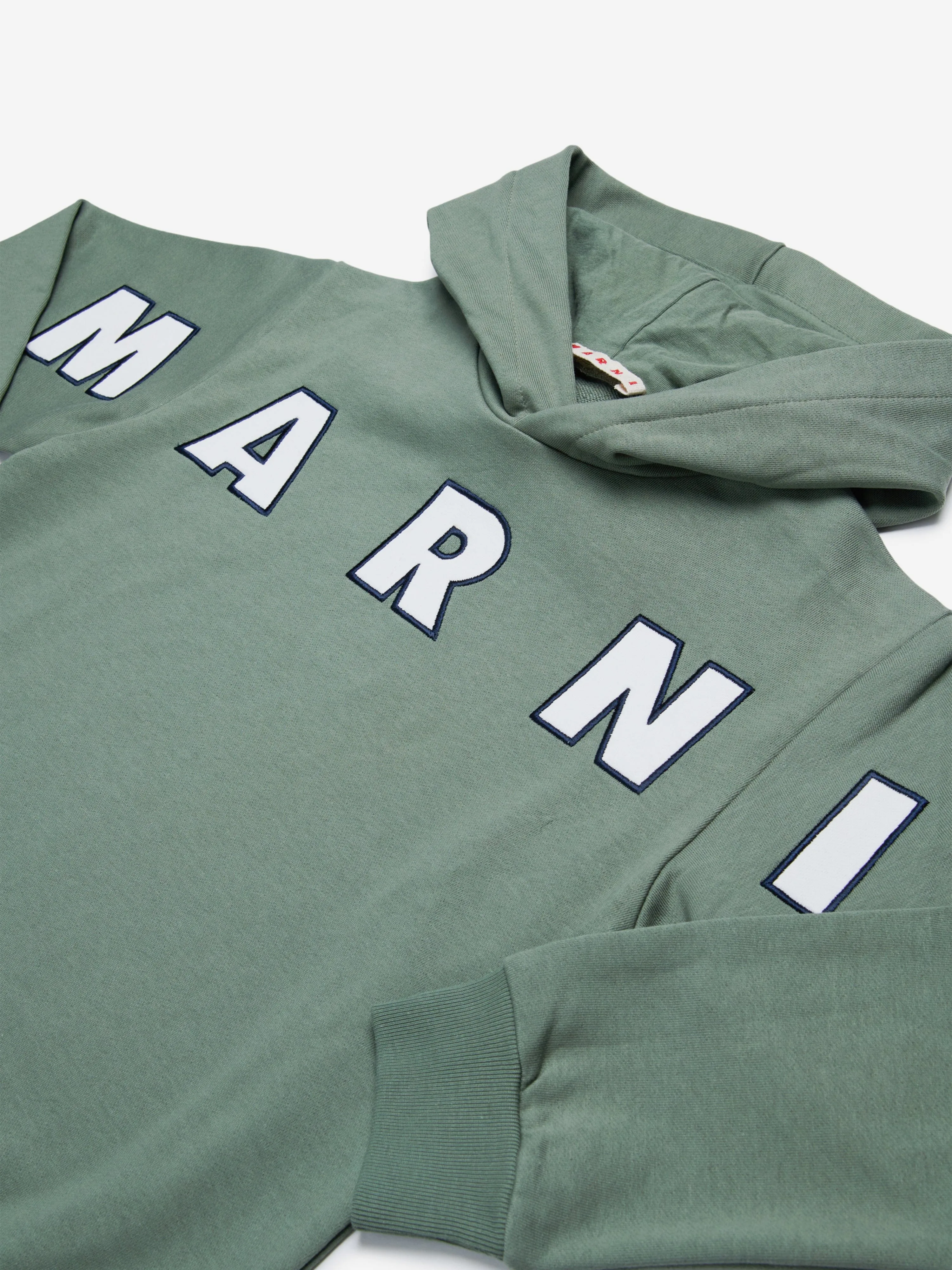 MARNI Kids Logo Hoodie in Green
