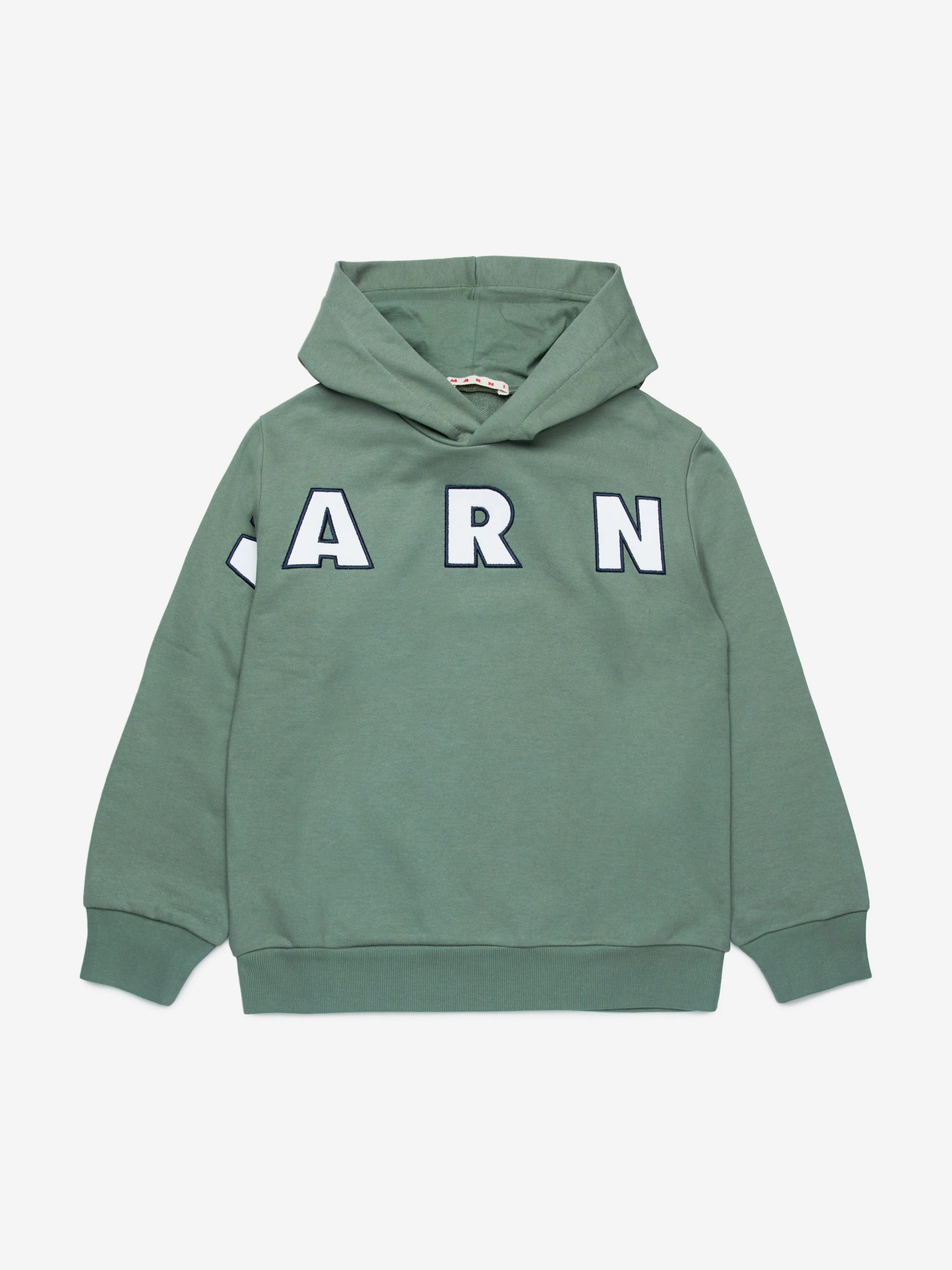 MARNI Kids Logo Hoodie in Green