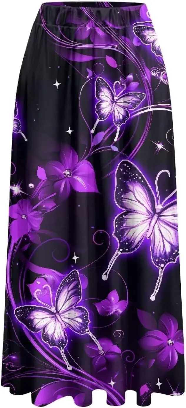 Maxi Skirts for Women Pleated High Waisted Casual Long Skirt with Pockets Plus Size A Line Party Work Skirts S-XXL