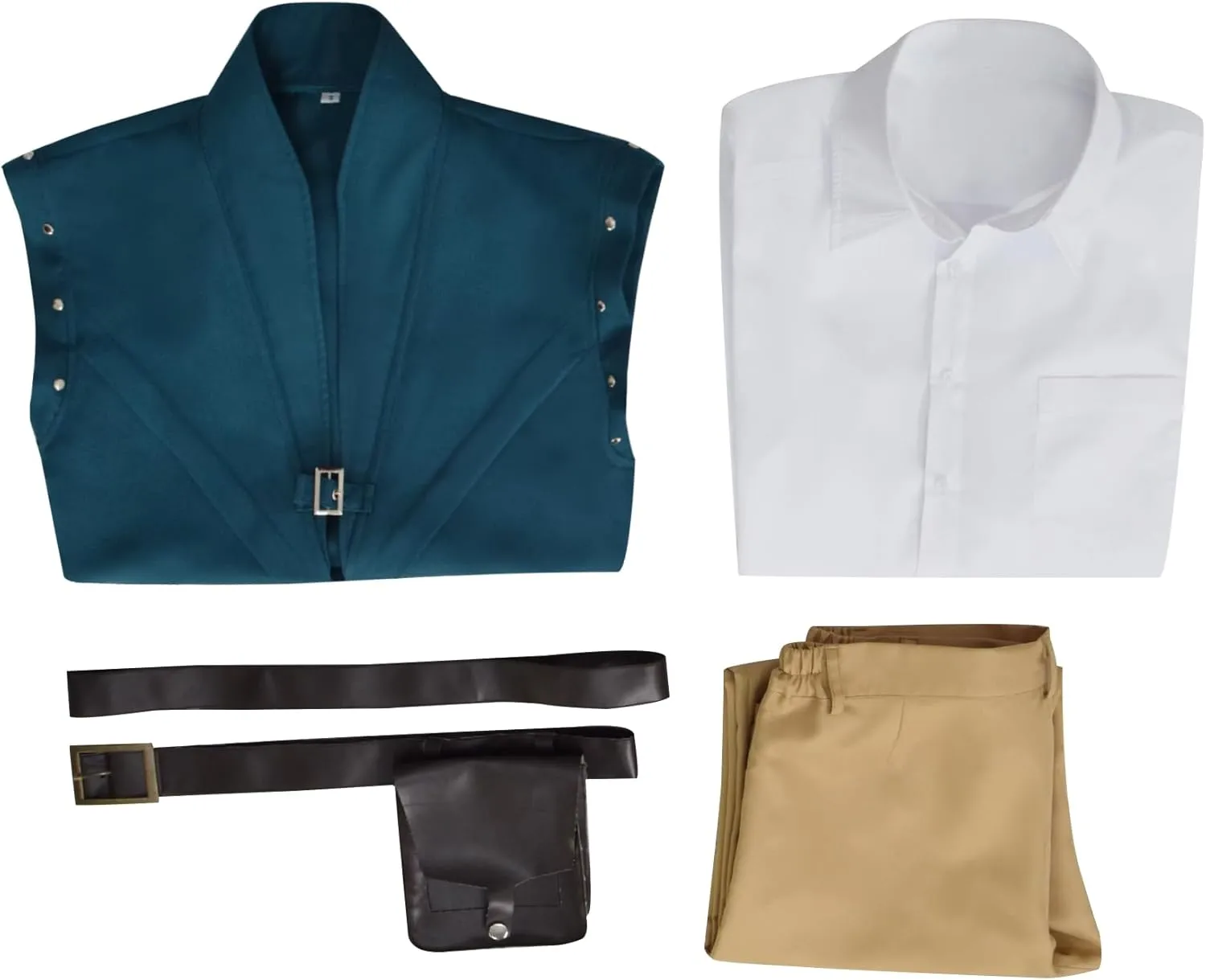 Men Flynn Rider Costume Adult Outfit Vest Shirt Pants Full Set