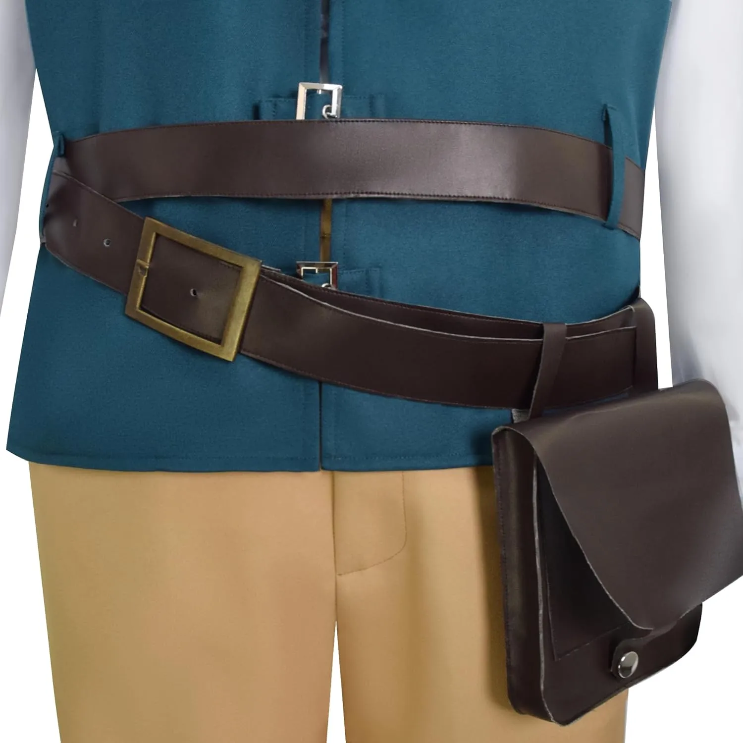 Men Flynn Rider Costume Adult Outfit Vest Shirt Pants Full Set
