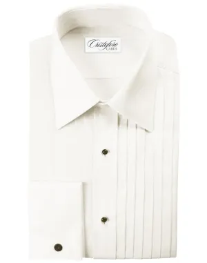 Men's Big and Tall IVORY Tuxedo Shirt - 100% Cotton, Laydown Collar, French Cuffs